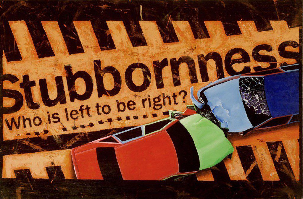 Stubbornness – Who is left to be right. 60x120 cm ikke til salg